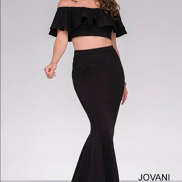 Black 2 piece jovani dress- size 6 NWT - Picture 1 of 8